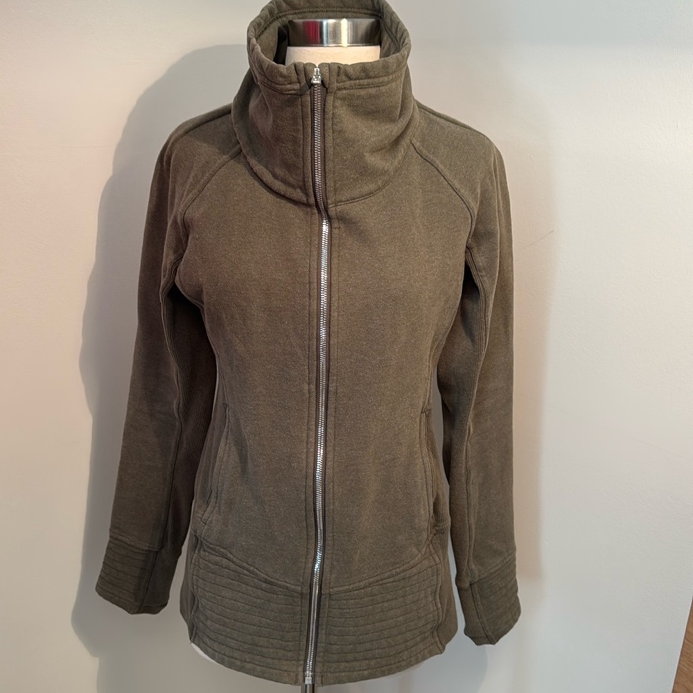 lululemon Hoodless scuba jacket in olive green